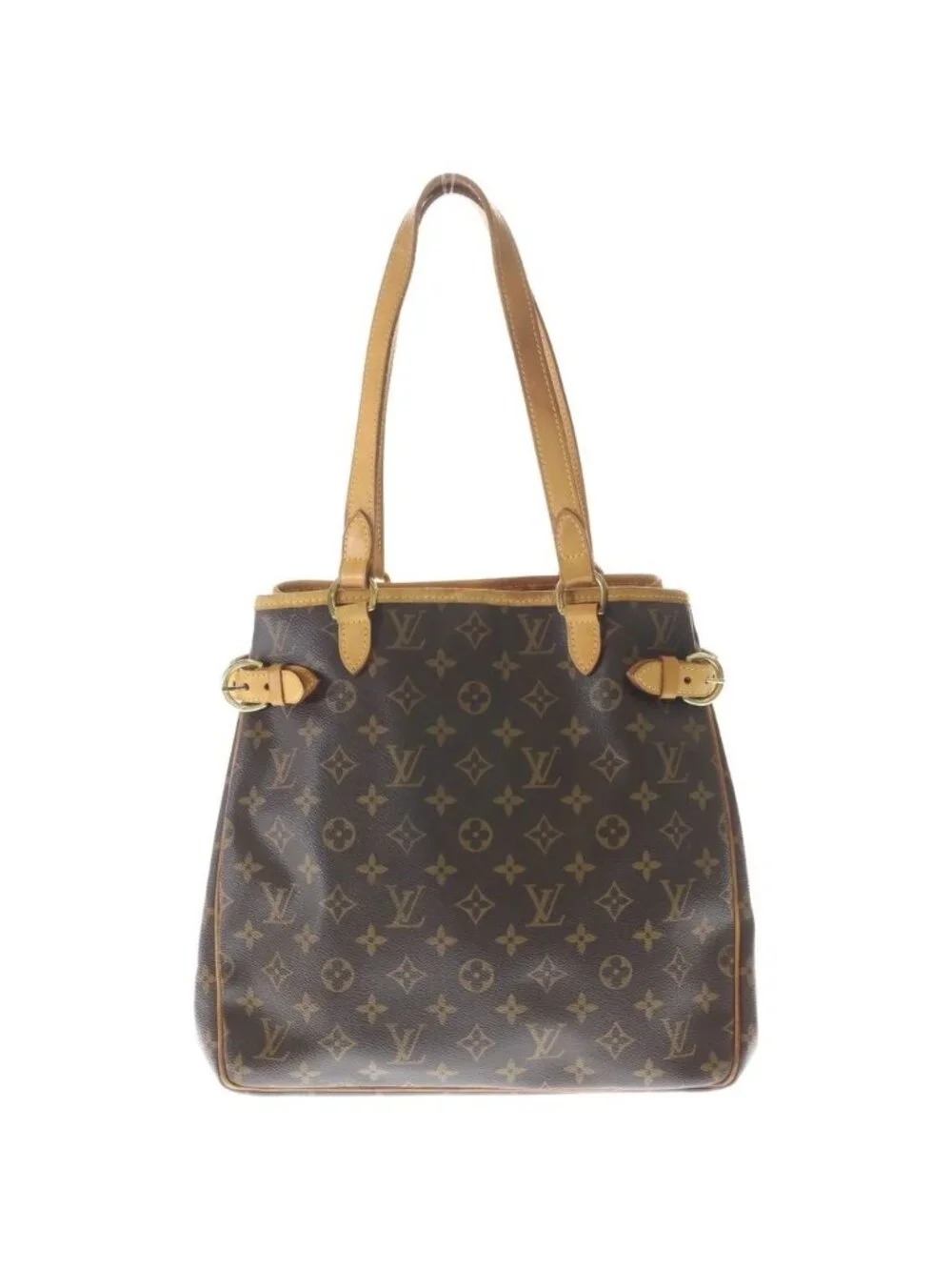 Louis Vuitton Monogram Batignolles Vertical Tote Brown Leather Gold